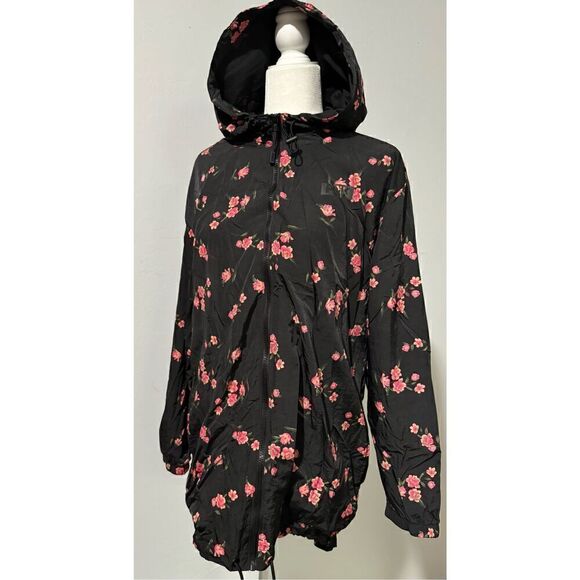 Victoria secret Pink Anorak floral long full zip windbreaker jacket Xs/S - Picture 8 of 8